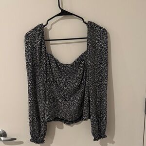 Abercrombie & Fitch Floral Black Women's Top